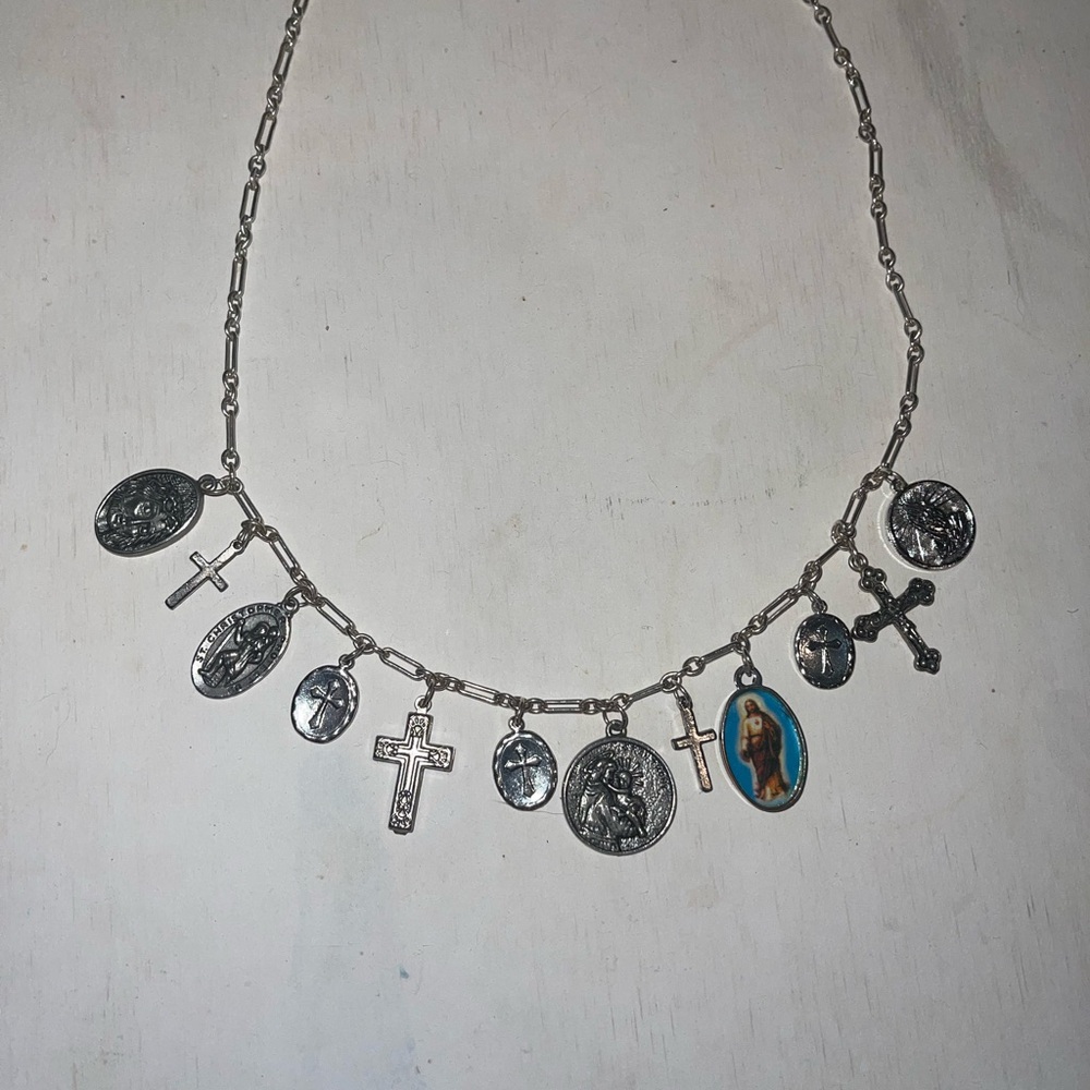 Vintage Fred Segal Religious Charm Necklace